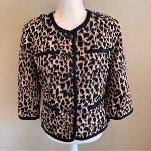 East 5th Animal Print Blazer Button Front Size Medium